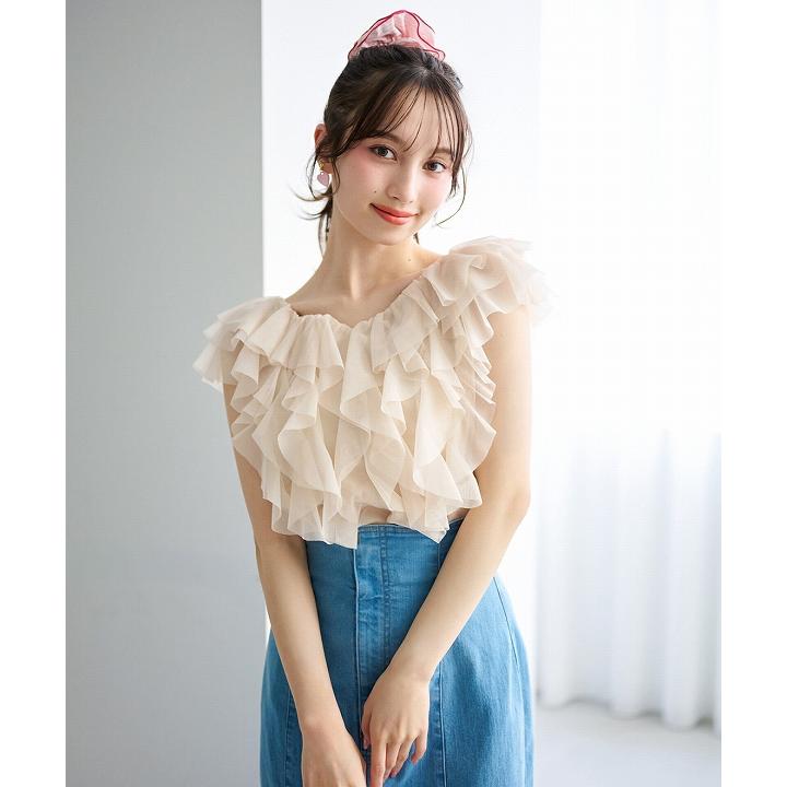 リリアンカラット フリルデザインブラウス SALE50%OFF／即日発送/LILLIAN CARAT リリアンカラット フリル