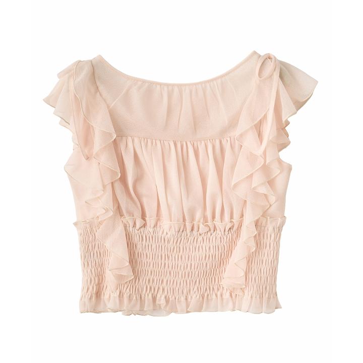 LILLIANCARATリリアンカラット シャーリングレースフリルセットアップ 再入荷/即日発送/LILLIAN CARAT リリアンカラット シャーリングフリル