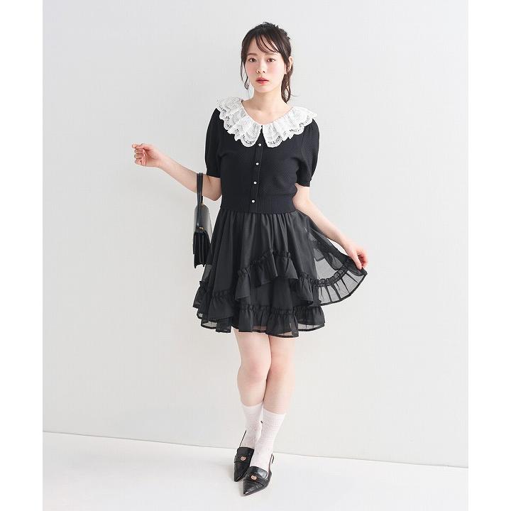 2026年夏新作　ドット柄 キャミワンピース　LILLIAN CARAT 即日発送(火曜除く)/LILLIAN CARAT リリアンカラット ティアードミニ