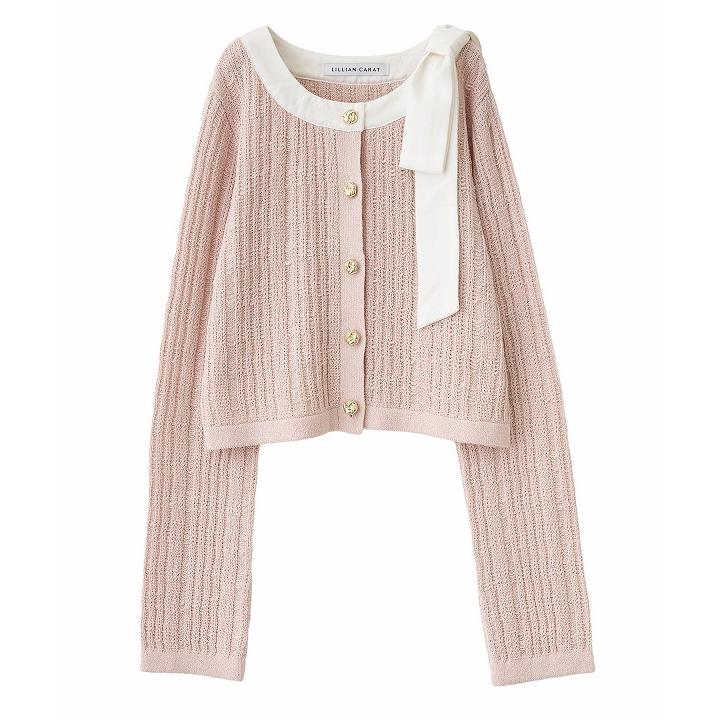 SOLD OUT】LILLIAN CARAT リリアンカラット サイドリボンニット