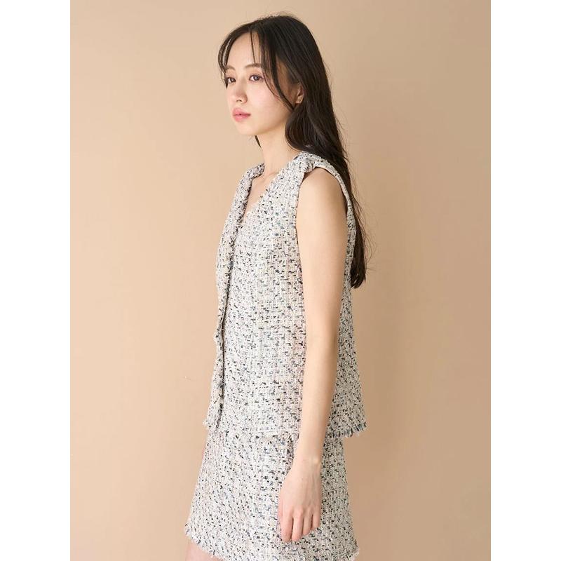 新作新品タグ付き　スナイデル♡サマーツイードジレ SNIDEL（スナイデル） ＼SALE50%OFF／即日発送(火曜除く)/SNIDEL