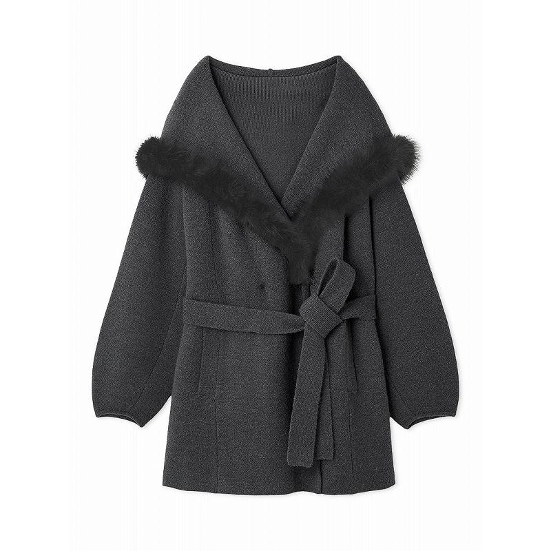 スナイデル　コート ファーフードニットコート(コート)｜アウター｜SNIDEL