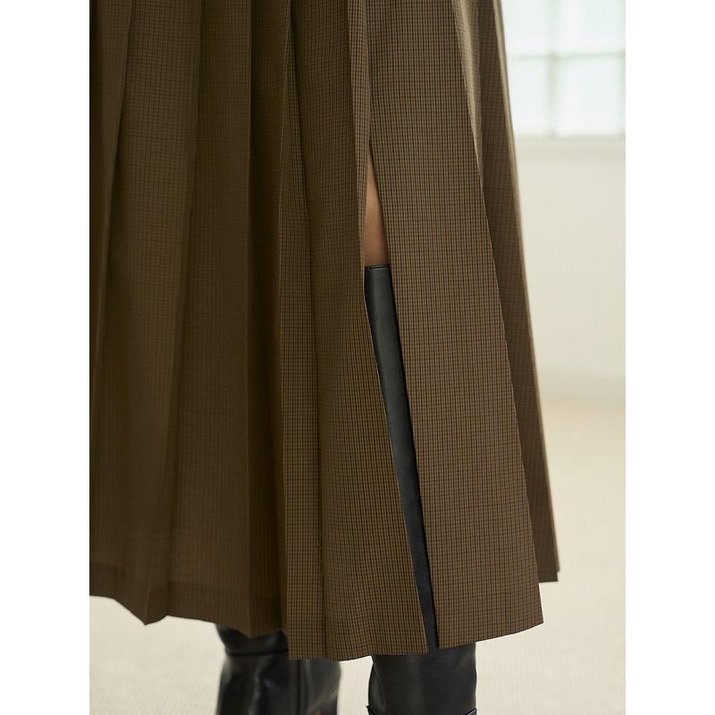 【新品未使用】SNIDEL ベルト付きプリーツロングスカート チェック サイズ1 SNIDEL（スナイデル）の「ベルト付きプリーツロングスカート（スカート