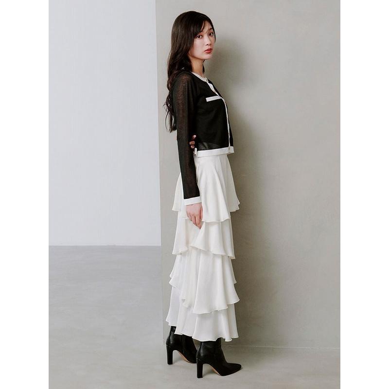 SNIDEL 新品タグ付 S サテンナローティアードスカート 25AW SNIDEL（スナイデル） ＼PRE SALE30%OFF／土日も即日発送/SNIDEL