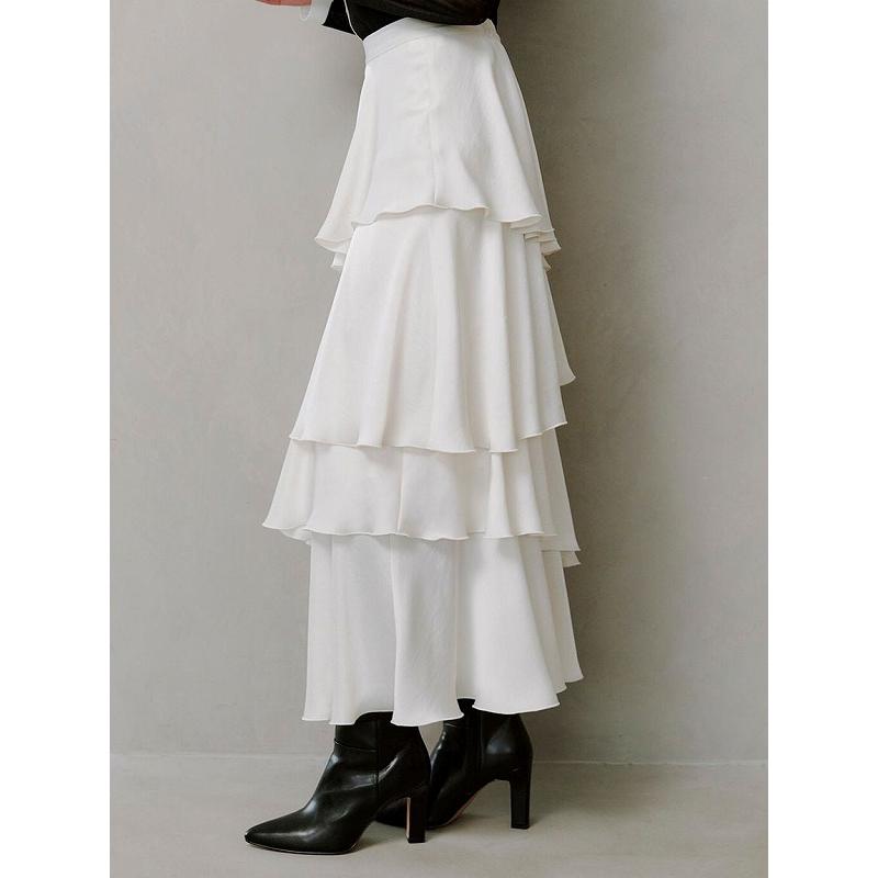 スナイデル　サテンナローティアードスカート　0サイズ SNIDEL（スナイデル） スカート サテンナローティアードスカート