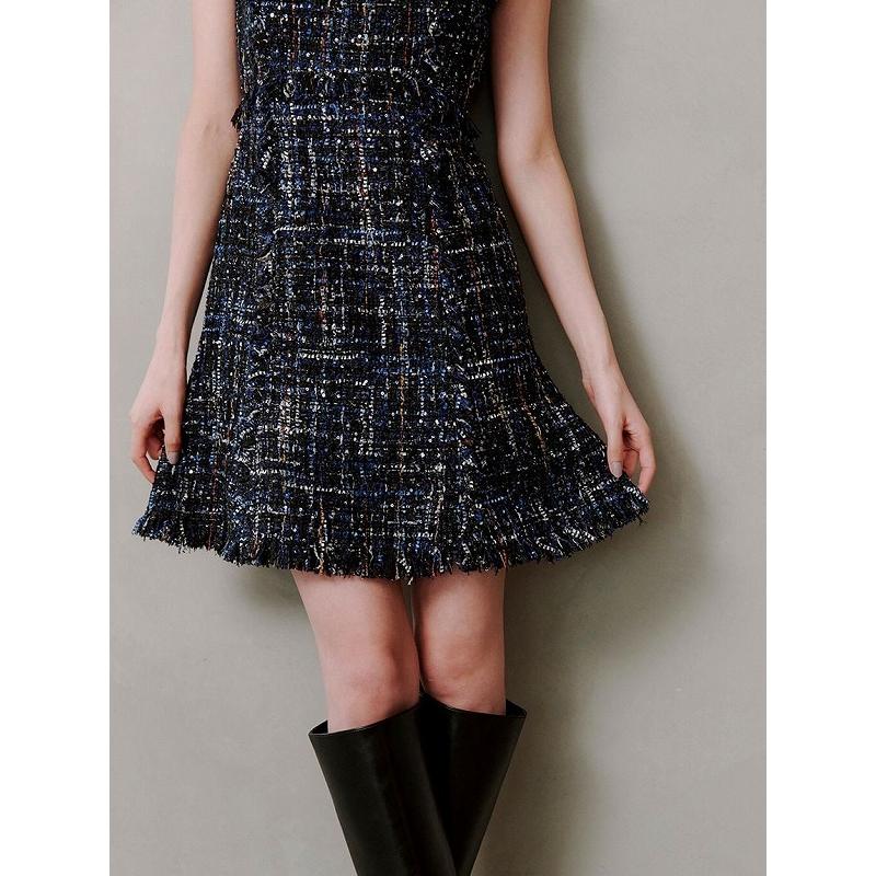 【新品未使用】snidel ツイードミニワンピース　ネイビー　1 SNIDEL（スナイデル） ＼SALE50%OFF+2BUY10%OFFクーポン有／土日も即日