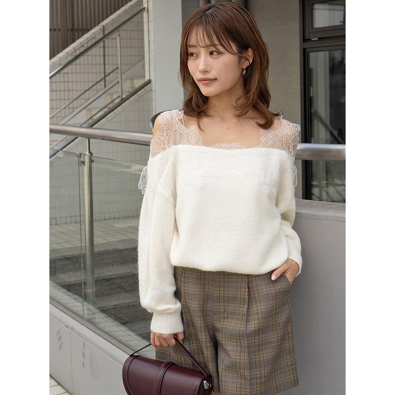 スナイデル snidel レースニットプルオーバー MIX SNIDEL 再入荷＼期間限定10%OFF／土日祝も即日発送/SNIDEL