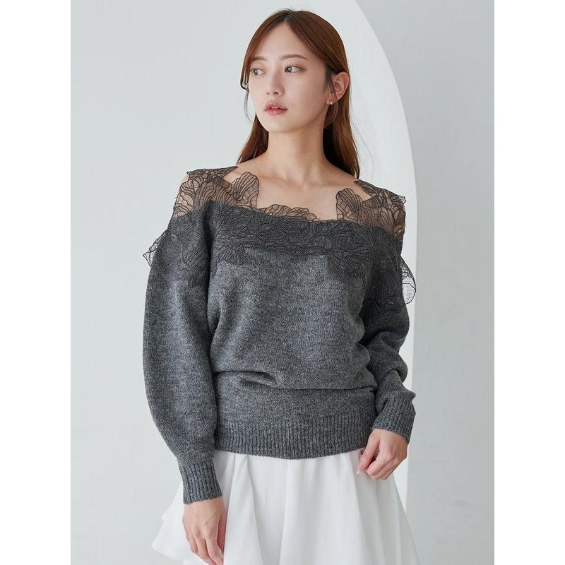 snidel レースニットプルオーバー　完売品 レースカラーニットプルオーバー | スナイデル(SNIDEL) | マルイ