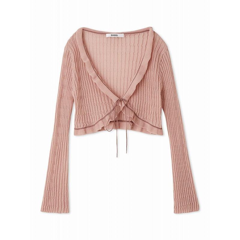 スナイデル　snidel シアーボレロカーディガン ピンク　PNK★新品 SNIDEL（スナイデル） ＼SALE50%OFF／即日発送/SNIDEL ボレロシアー
