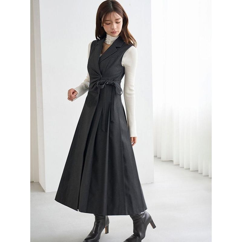 SNIDEL Sustainableサイドプリーツテーラードワンピース SNIDEL（スナイデル） 【SOLD OUT】＼SALE30%OFF+2BUY10%OFFクーポン有