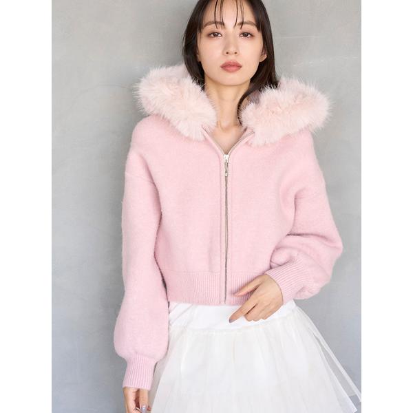 SNIDEL スナイデル 限定 ファーフードパーカー USAGI ONLINE限定】snidel ファーフードパーカー USAGI ONLINE限定