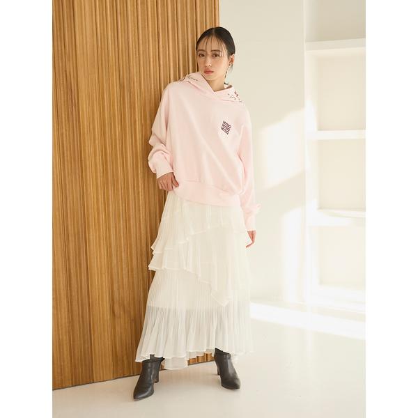 【美品】スナイデル プリーツティアードチュールスカート ホワイト 1サイズ SNIDEL（スナイデル）の「プリーツティアードチュールスカート