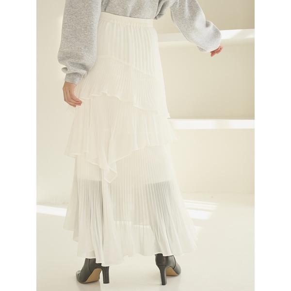 美品✨スナイデル 【SNIDEL】ラッフルフリルティアード スカート アイボリー SNIDEL（スナイデル） (10%OFF&300円OFF) ラッフルフリルティアード