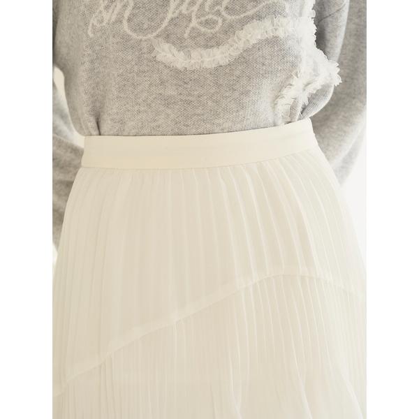 【美品】スナイデル プリーツティアードチュールスカート ホワイト 1サイズ SNIDEL（スナイデル）の「プリーツティアードチュールスカート