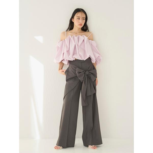 再入荷＼期間限定15%OFF／即日発送/SNIDEL スナイデル  オフショルタックバルーンブラウス SWFB261168  26SS 2026春夏 キャンセル返品不可の画像