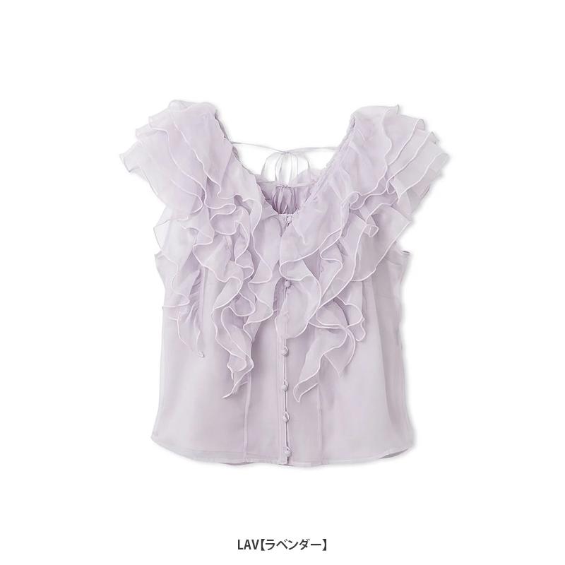 新品タグ付　ノースリフリルブラウス　紫　SNIDEL 新色追加/WEB限定カラーあり】ノースリフリルブラウス(シャツ