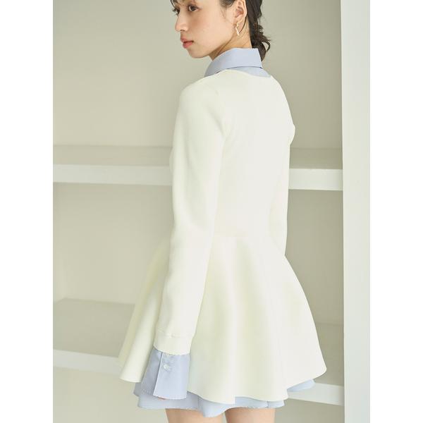 snidel スナ シャツレイヤードニットチュニック 白 シャツレイヤードニットチュニック♡ どの色も可愛くて迷う
