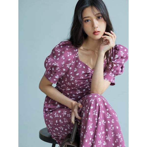 ＼期間限定10%OFF／即日発送/SNIDEL スナイデル  Sustainableフルーツプリントパフスリワンピース SWFO262015  2026春夏の画像