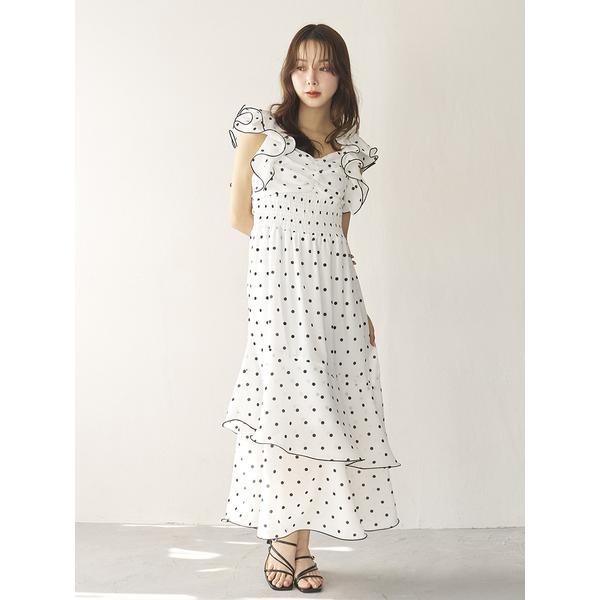 ＼期間限定10%OFF／即日発送/SNIDEL スナイデル  フリルスリーブバリエプリントワンピース SWFO262030  2026春夏の画像