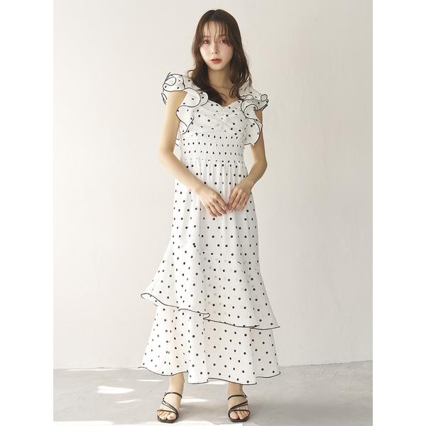＼期間限定10%OFF／即日発送/SNIDEL スナイデル  フリルスリーブバリエプリントワンピース SWFO262030  2026春夏の画像