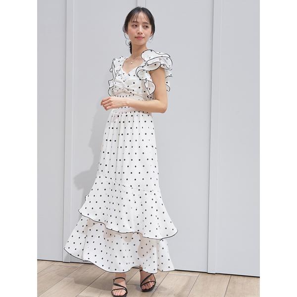 ＼期間限定10%OFF／即日発送/SNIDEL スナイデル  フリルスリーブバリエプリントワンピース SWFO262030  2026春夏の画像