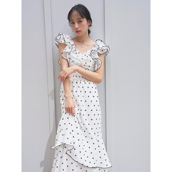 ＼期間限定10%OFF／即日発送/SNIDEL スナイデル  フリルスリーブバリエプリントワンピース SWFO262030  2026春夏の画像