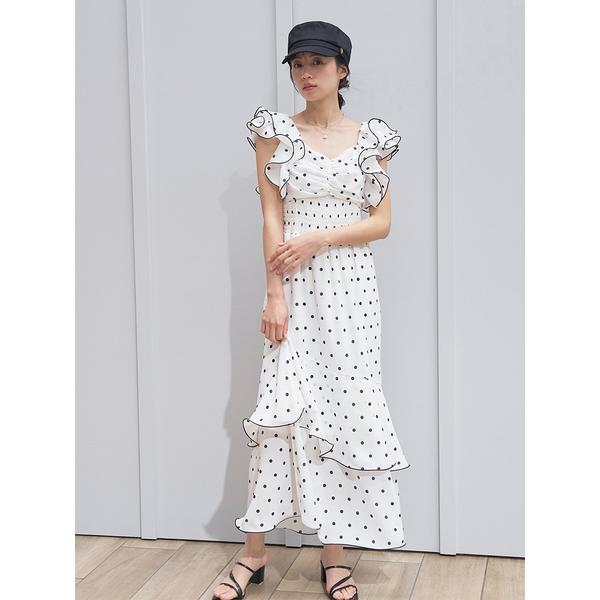 ＼期間限定10%OFF／即日発送/SNIDEL スナイデル  フリルスリーブバリエプリントワンピース SWFO262030  2026春夏の画像