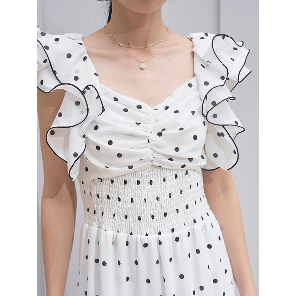 ＼期間限定10%OFF／即日発送/SNIDEL スナイデル  フリルスリーブバリエプリントワンピース SWFO262030  2026春夏の画像