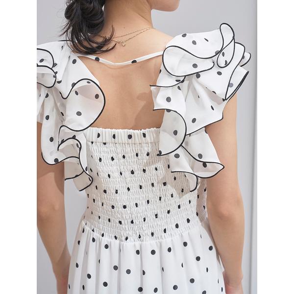 ＼期間限定10%OFF／即日発送/SNIDEL スナイデル  フリルスリーブバリエプリントワンピース SWFO262030  2026春夏の画像