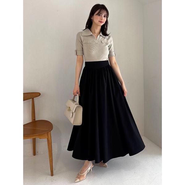 ＼期間限定10%OFF／即日発送/SNIDEL スナイデル  スキッパーニットドッキングワンピース SWNO262066  2026春夏の画像