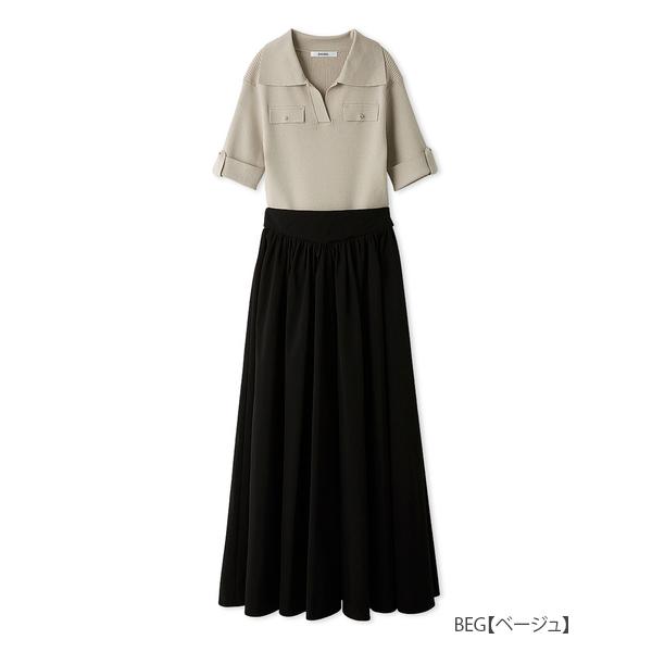 ＼期間限定10%OFF／即日発送/SNIDEL スナイデル  スキッパーニットドッキングワンピース SWNO262066  2026春夏の画像