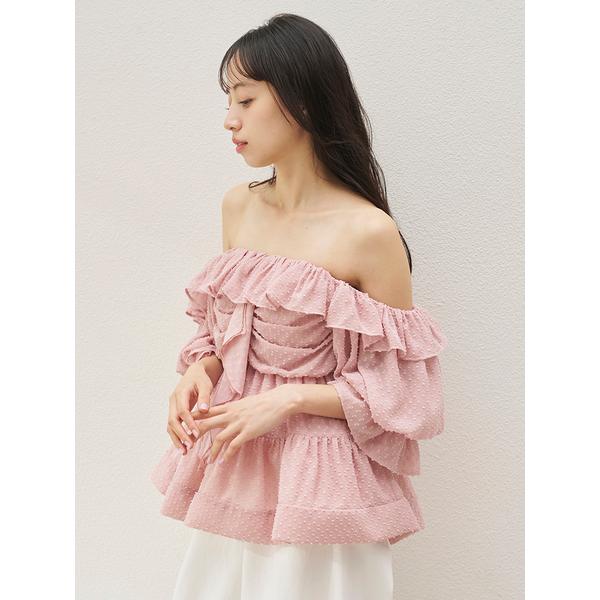 ＼期間限定10%OFF／即日発送/SNIDEL スナイデル  オフショルボリュームフリルブラウス SWFB262017  2026春夏の画像