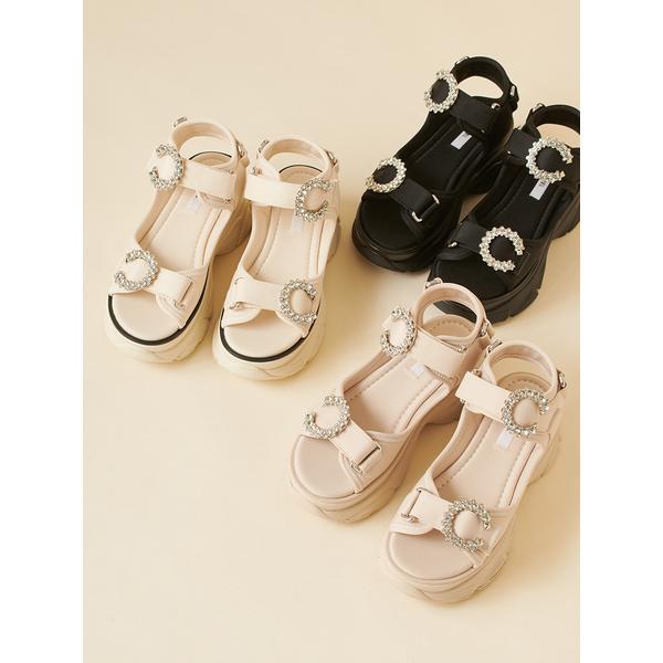 ＼期間限定10%OFF／即日発送/SNIDEL スナイデル  スニーカーソールビジューサンダル SWGS262629  2026春夏の画像