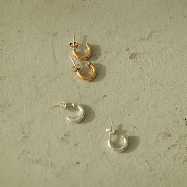 韓国発【TATIANA】(SILVER925) Plain Mini Hoop Earring☆ピアス 即納】[925 Silver]2mmミニワンタッチリングピアス 韓国