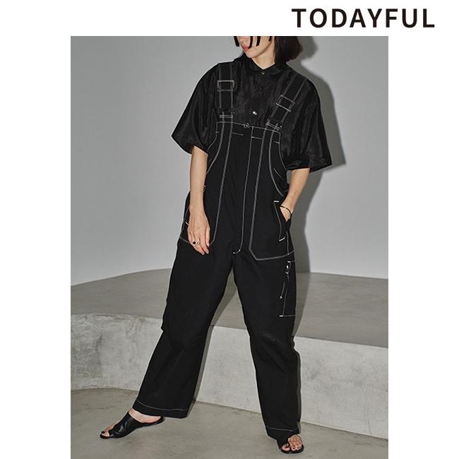 トゥデイフル todayful フロントジップサロペット