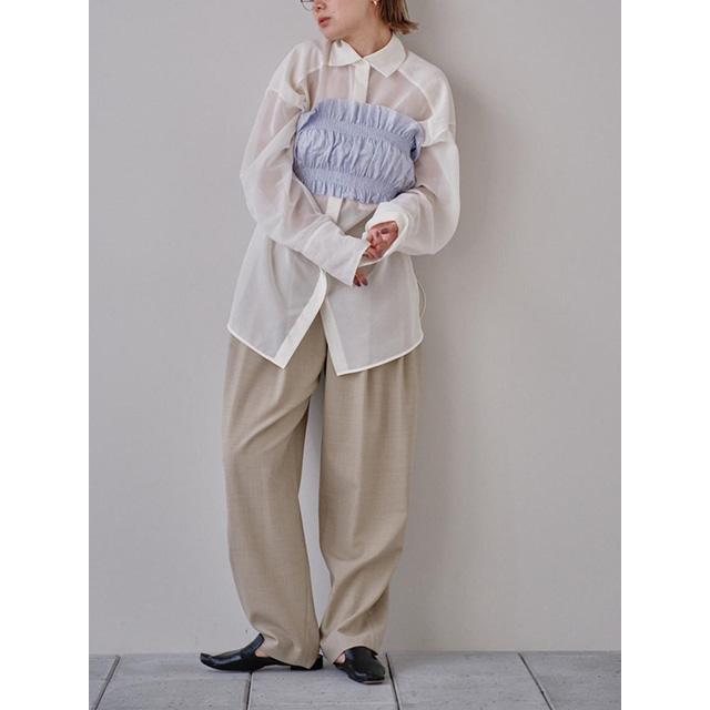 todayful ストライプギャザービスチェ