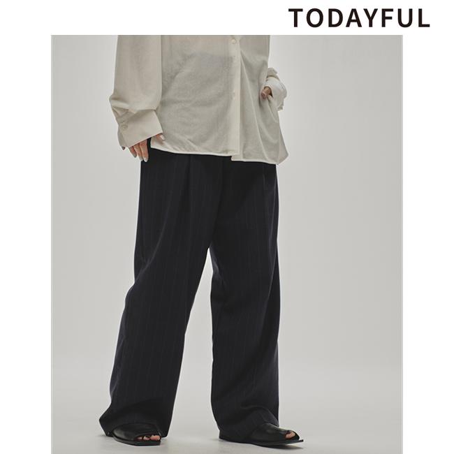 TODAYFUL 即日発送/TODAYFUL トゥデイフル Stripe Tuck Trousers 