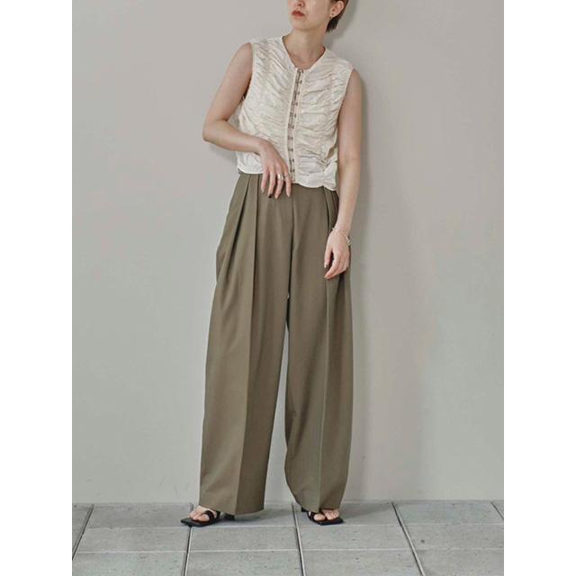 TODAYFUL Twill Wide Trousers オリーブ36
