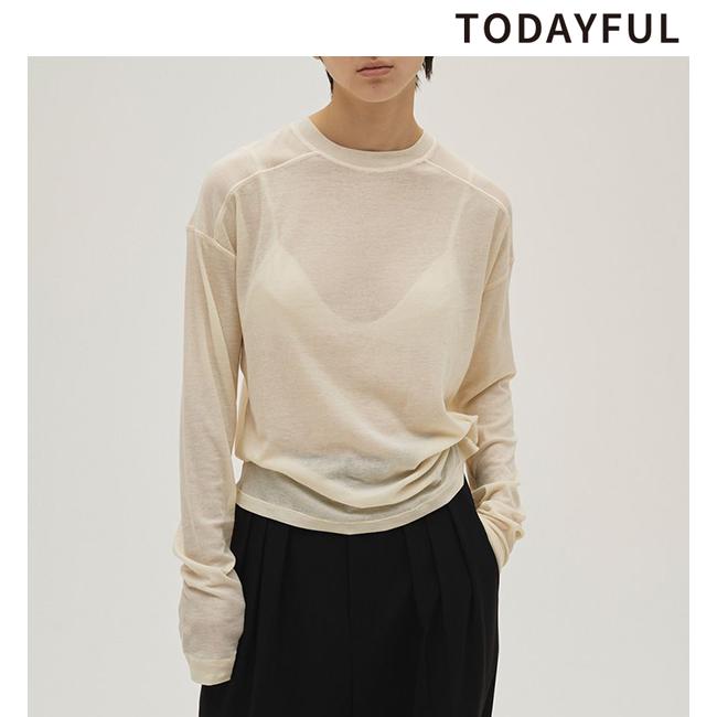 TODAYFUL 予約商品/TODAYFUL トゥデイフル Hightwist Gauze Long T