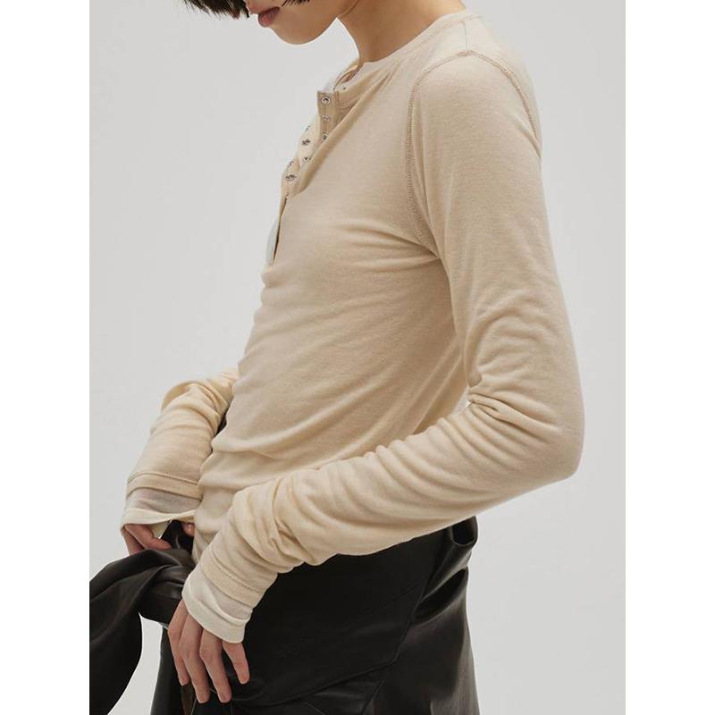 TODAYFUL 【SOLD OUT】TODAYFUL トゥデイフル Henleyneck Soft Tops