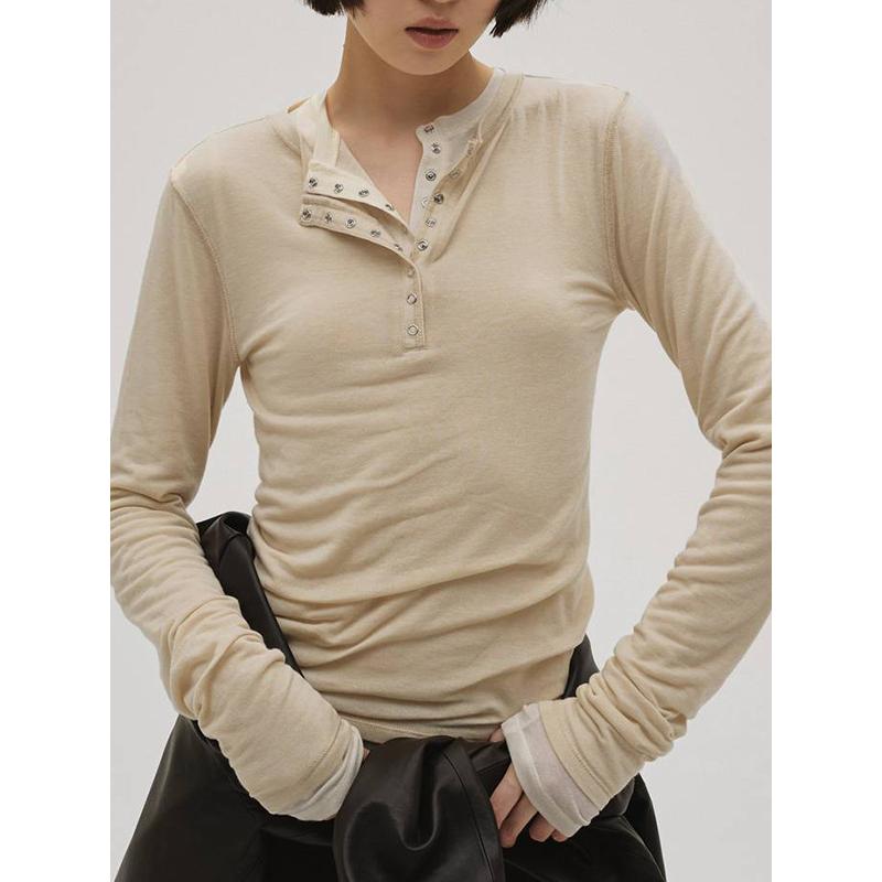 TODAYFUL 【SOLD OUT】TODAYFUL トゥデイフル Henleyneck Soft Tops