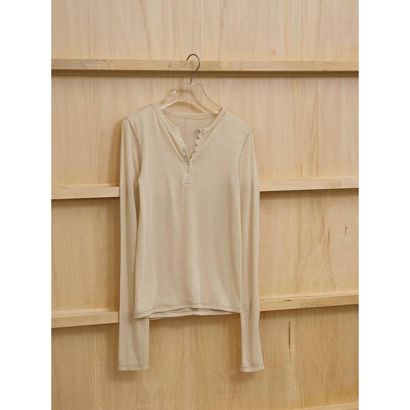 TODAYFUL 【SOLD OUT】TODAYFUL トゥデイフル Henleyneck Soft Tops