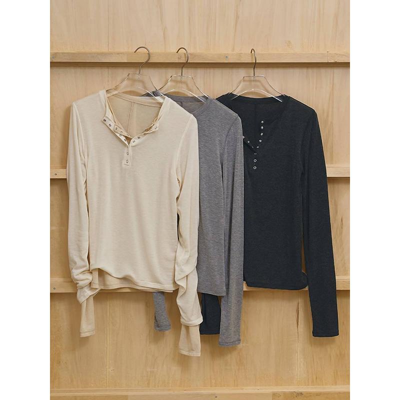 TODAYFUL 【SOLD OUT】TODAYFUL トゥデイフル Henleyneck Soft Tops