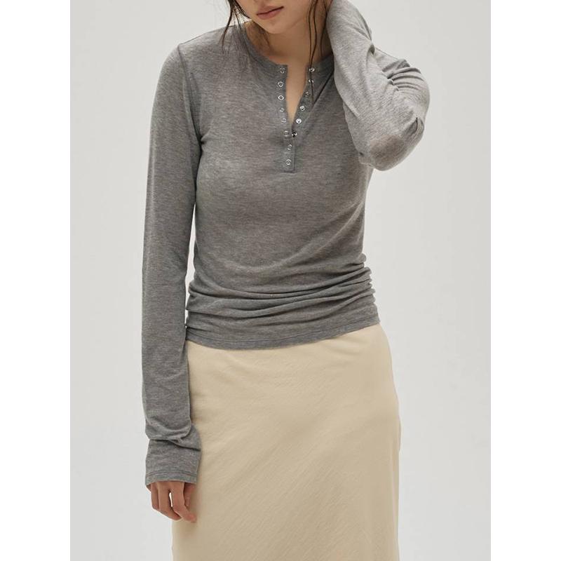 TODAYFUL 【SOLD OUT】TODAYFUL トゥデイフル Henleyneck Soft Tops