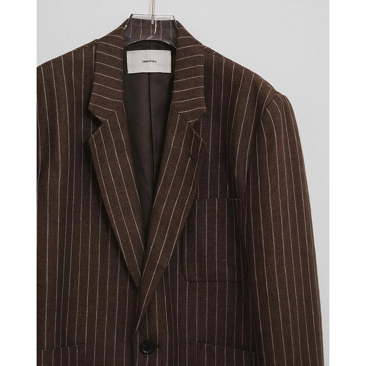 予約商品/TODAYFUL トゥデイフル Boyfriend Stripe Linen Jacket 12610108 3月中〜4月中入荷予定 26春夏 キャンセル返品不可