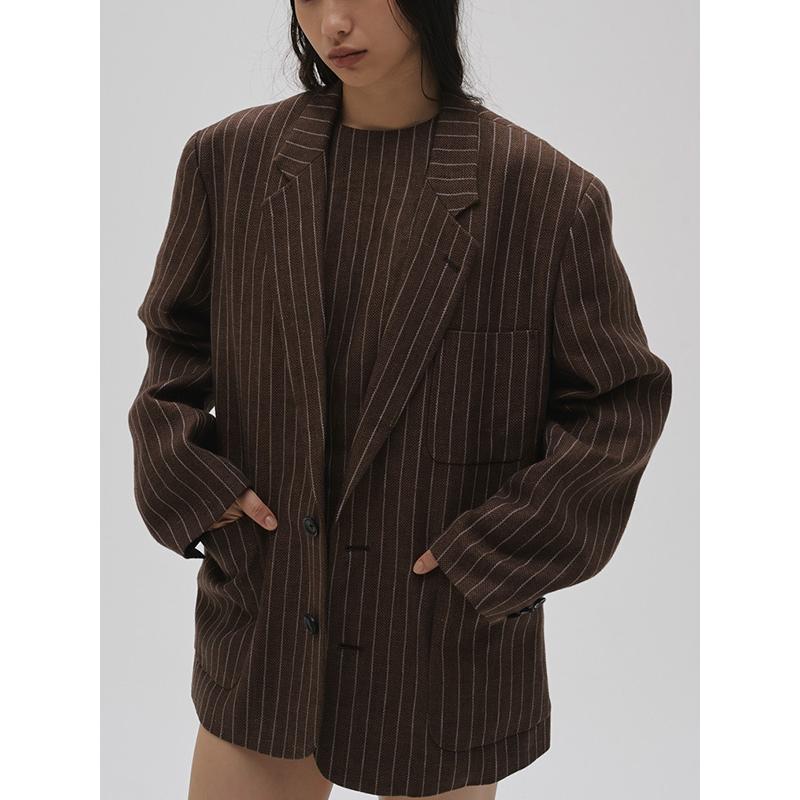 予約商品/TODAYFUL トゥデイフル Boyfriend Stripe Linen Jacket 12610108 3月中〜4月中入荷予定 26春夏 キャンセル返品不可