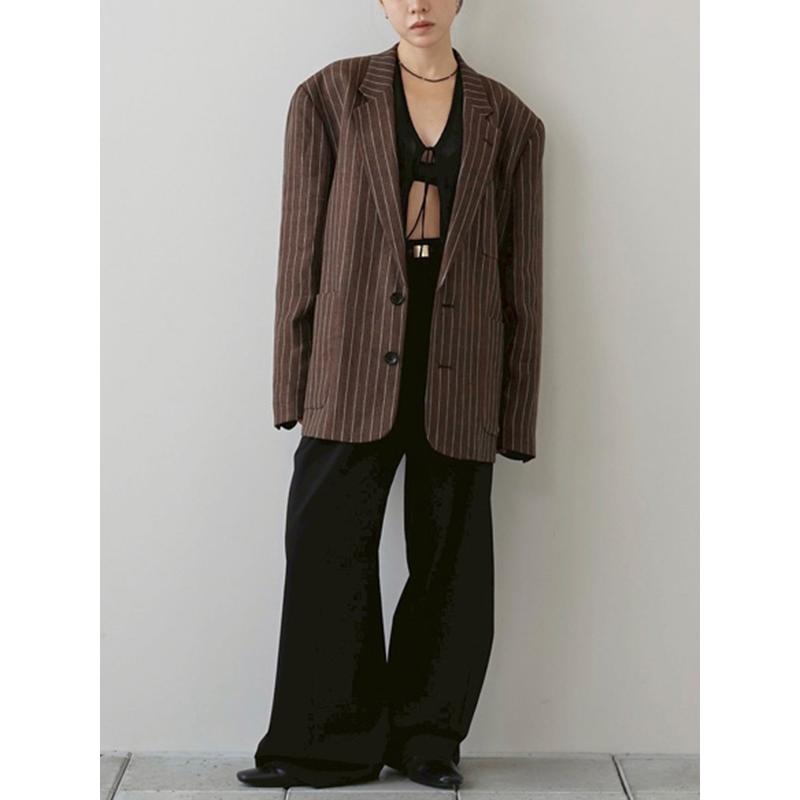 予約商品/TODAYFUL トゥデイフル Boyfriend Stripe Linen Jacket 12610108 3月中〜4月中入荷予定 26春夏 キャンセル返品不可