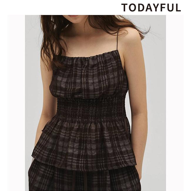 トップス TODAYFUL Halterneck Checkjacquard Tops TODAYFUL（トゥデイフル）の「Halterneck Checkjacquard Tops（タンク