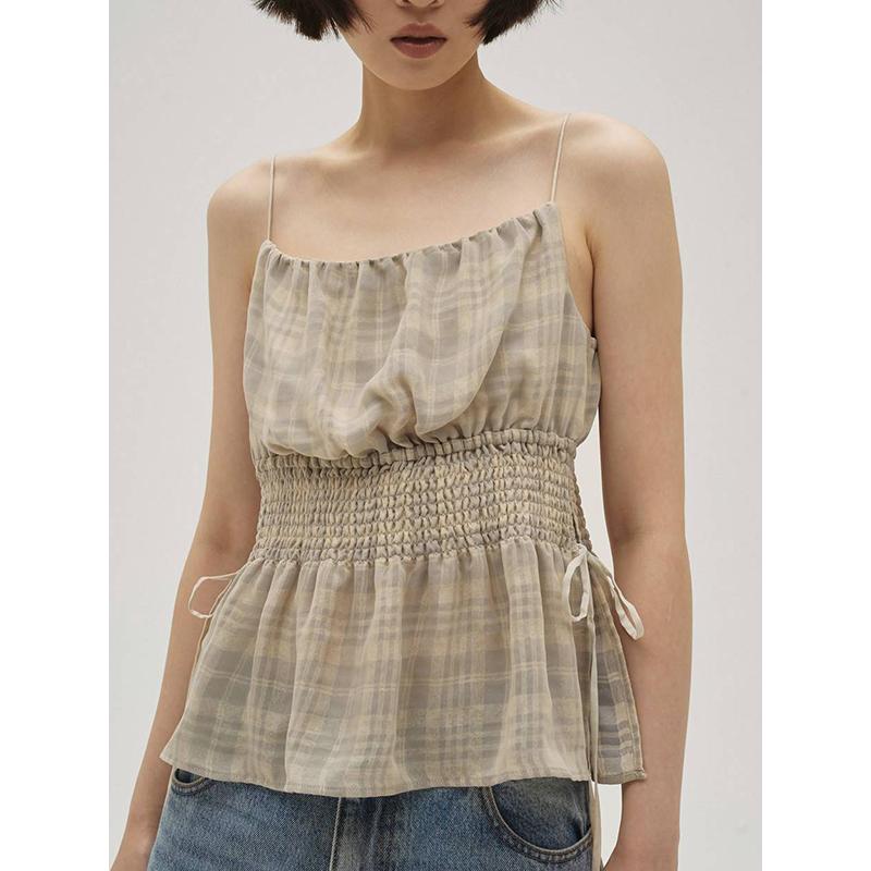 トップス TODAYFUL Halterneck Checkjacquard Tops TODAYFUL（トゥデイフル）の「Halterneck Checkjacquard Tops（タンク