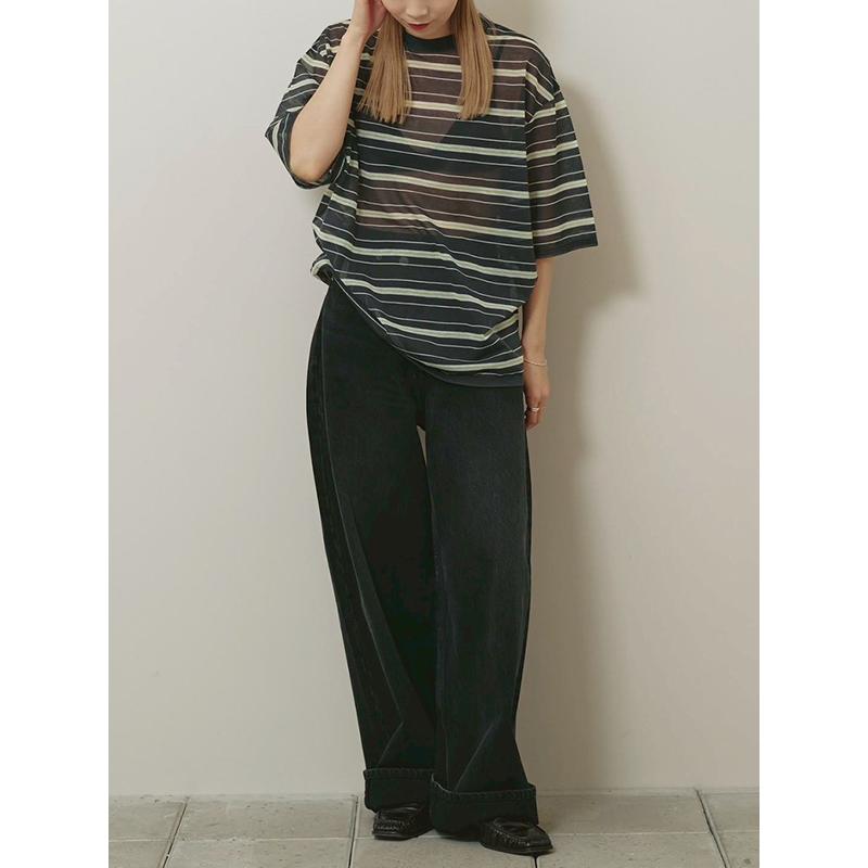 TODAYFUL 【SOLD OUT】TODAYFUL トゥデイフル Sheer Border T-shirt